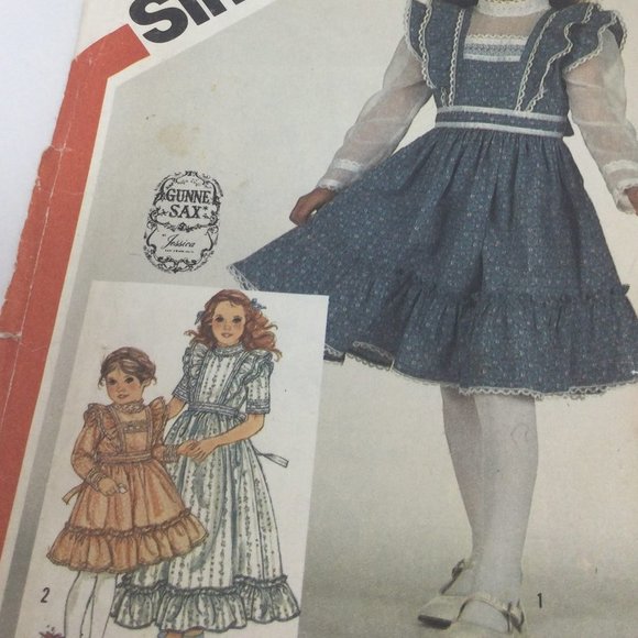 Vintage Gunne Sax Simplicity 5862 Girls Dress Sewing Pattern size 5 - Picture 2 of 6